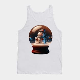 cute snowman inside a sphere glass for christmas Tank Top